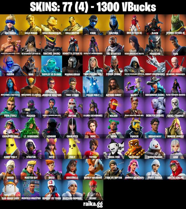 خرید اکانت فورتنایت کد 5077